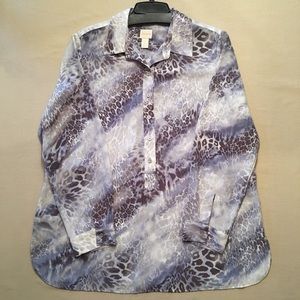 Chico’s Abstract Animal Print Tunic Blouse